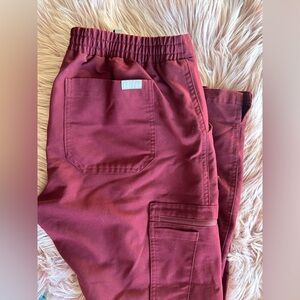Figs Scrub Pants Maroon Small
